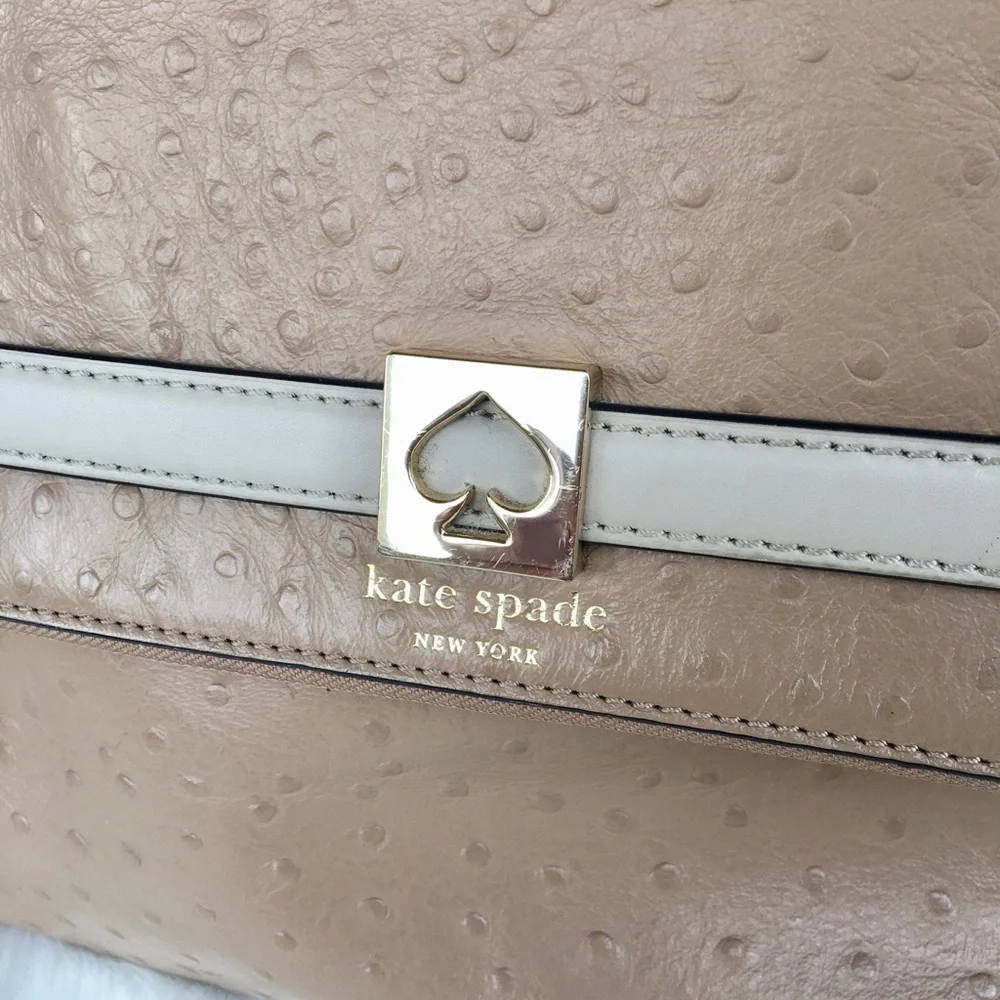 Kate Spade Ostrich Tan / Cream Purse